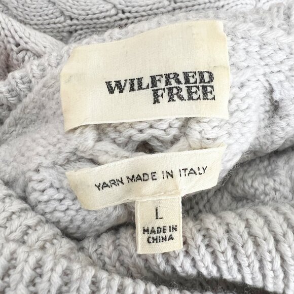 Aritzia Wilfred 100% Wool Cable Knit Oversized Sweater Chunky Cozy Slouchy Italy - Picture 3 of 8